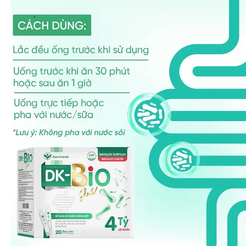Hộp 20 Ống Uống DK BIO GOLD Hỗ Trợ Bổ Sung Lợi Khuẩn Đường Ruột 4 tỷ lợi khuẩn