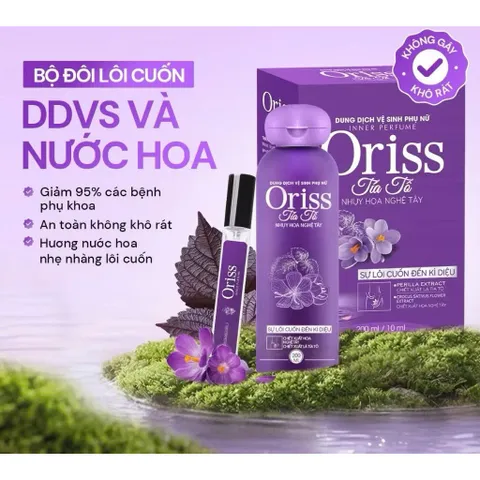 Nước hoa vùng kín nữ Oriss chiết xuất tía tô ngừa khuẩn hương thơm quyến rũ lưu hương 24h 10ml
