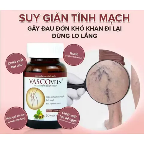 Viên uống hỗ trợ giảm triệu chứng tê đau phù do suy giãn tĩnh mạch Vascovein Dân Khang