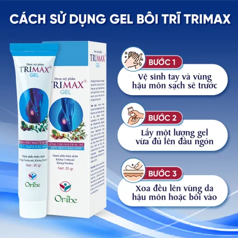 Gel Bôi Trĩ Trimax - Giúp Giảm Đau Rát Và Co Búi Trĩ , Giảm Ngứa Ngăn Ngừa Sưng Chảy Máu (Tuýp 20g)