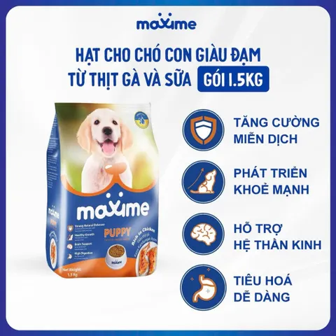 Combo 2 gói Maxime Puppy Rich in Chicken - Hạt Cho Chó Con 1.5KG