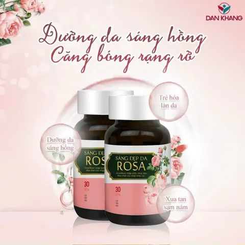 Viên Uống Sáng Da Rosa Chiết Xuất Nhau Thai Cừu Úc Bổ Sung Collagen Giúp Da Mịn Màng Hộp 30 viên