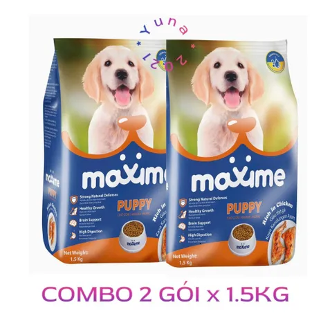 Combo 2 gói Maxime Puppy Rich in Chicken - Hạt Cho Chó Con 1.5KG