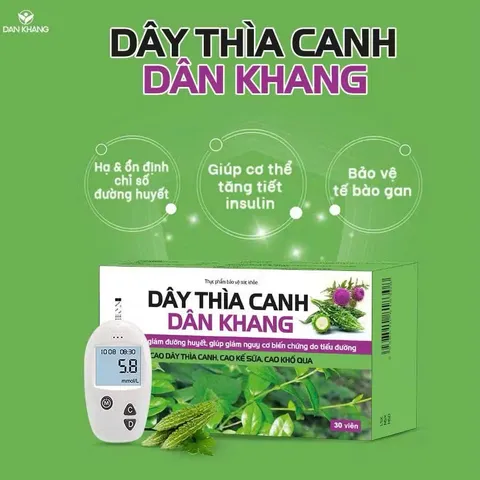 Viên uống tiểu đường Dây Thìa Canh Dân Khang- Giúp ổn định đường huyết, giảm nguy cơ biến chứng