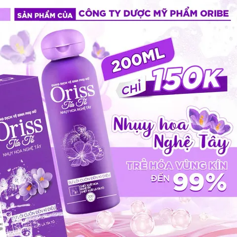 Dung dịch vệ sinh phụ nữ Oriss tía tô làm sạch dịu nhẹ ngăn mùi ngừa vấn đề phụ nữ
