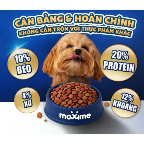 Thức ăn vị bò nướng dành cho tất cả các giống chó Maxime Adul gói 400g & 1,5kg