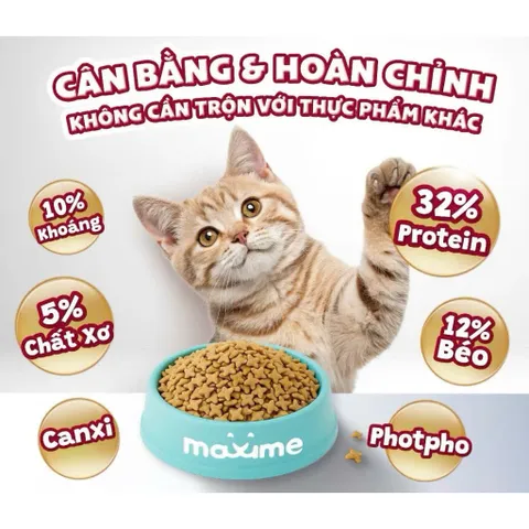 Thức ăn cao cấp dành cho mèo trưởng thành hỗ trợ thận, búi lông Maxime elite bao 5kg