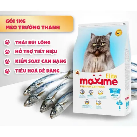 Thức ăn cao cấp dành cho mèo trưởng thành hỗ trợ thận, búi lông Maxime elite bao 5kg