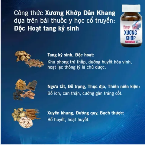 Viên Xương Khớp Dân Khang – Hỗ Trợ Giảm Cảm Giác Đau Nhức, Giúp Khớp Dễ Chịu, Linh Hoạt, Hộp 30 Viên