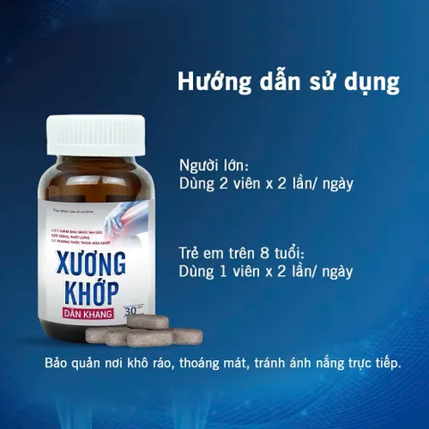 Viên Xương Khớp Dân Khang – Hỗ Trợ Giảm Cảm Giác Đau Nhức, Giúp Khớp Dễ Chịu, Linh Hoạt, Hộp 30 Viên