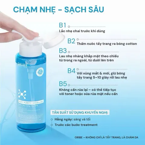 Nước tẩy trang Oribe làm sạch sâu dịu nhẹ không cay mắt cho mọi làn da 847527