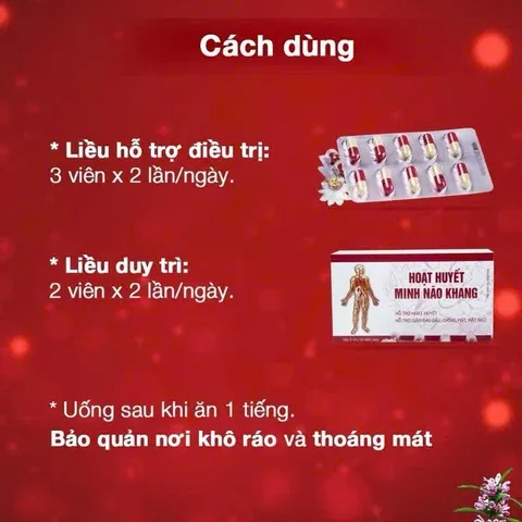 Hoạt Huyết Minh Não Khang  giảm đau đầu chóng mặt mất ngủ tăng lưu thông máu Hộp 30 viên