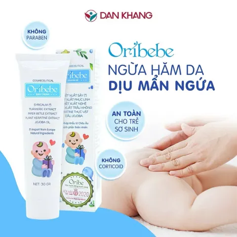 Kem ngừa hăm cho bé Oribebe giảm hăm tả rôm sẩy dịu mẩn ngứa tuýp 30g