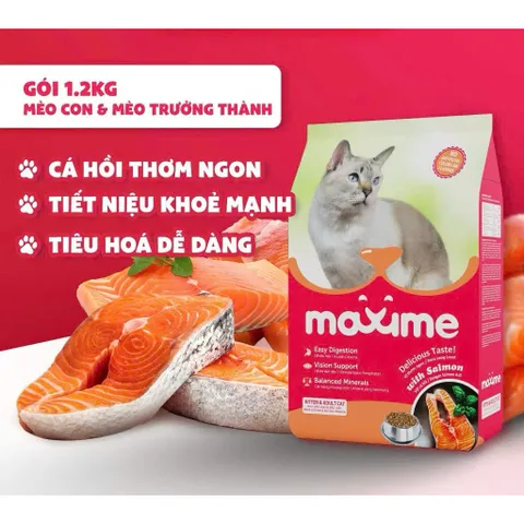 Thức ăn Maxime dành cho cả mèo con và trưởng thành gói 1,2kg