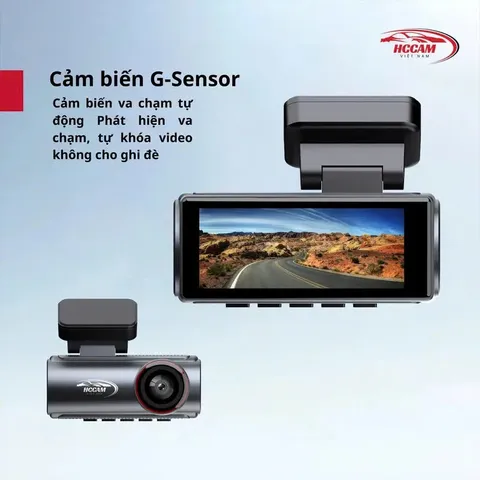 Camera hành trình Ôtô HCCAM Việt Nam M5 Ghi hình 2 kênh 4K nét, trích xuất file dễ dàng (P123992)