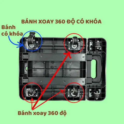 Xe kéo đẩy hàng 6 bánh gấp gọn CutPro - Bản 2026: Nhẹ hơn, thêm khóa bánh, thêm chốt mở rộng mặt sàn (P123925)