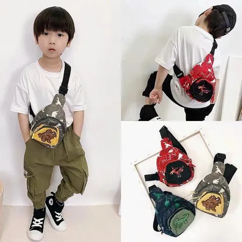 Túi đeo chéo cho bé trai & bé gái họa tiết hình khủng long đeo vai cá tính cho bé (P123754)