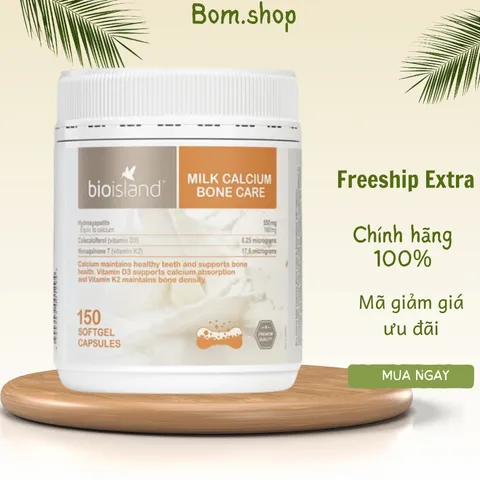 Viên Uống Canxi Hữu Cơ Bio Island Milk Calcium Bone Care - Bổ Sung Canxi, Vitamin K2 & D3 Cho Phụ Nữ Mang Thai, Lọ 150 Viên 847661