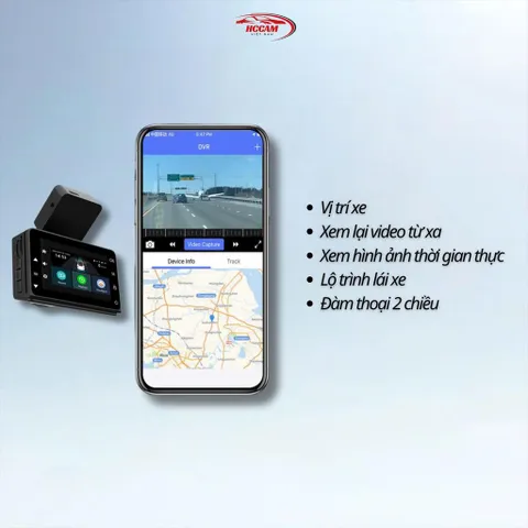 Camera Hành Trình P85 HCCAM - Ghi Hình Trước Sau 2K, Góc Quay Siêu Rộng, Hỗ Trợ Đàm Thoại Giám Sát (P123688)