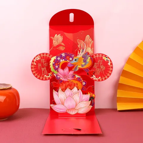 Combo 10 cái Lì xì 3D - Phong cách Trung Hoa - Mix hình (P123607)