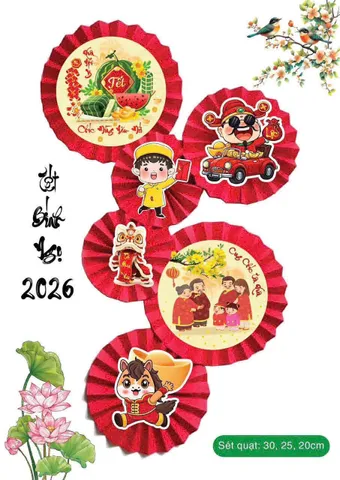Set 6 quạt CHÚC MỪNG NĂM MỚI_CUNG CHÚC TÂN XUÂN (P123396)