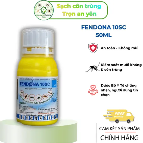 Fendona 10sc không mùi dung tích 50ml, xử lí côn trùng sạch muõi, kiến, gián, bọ chét, Basf Pháp