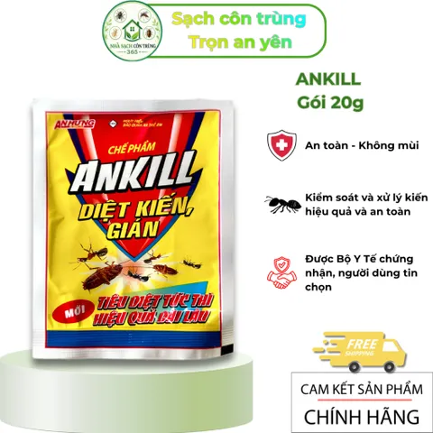 [10 gói] Ankill 20g – Gói bột hỗ trợ kiểm soát kiến & gián nhà, chỉ cần rắc đơn giản