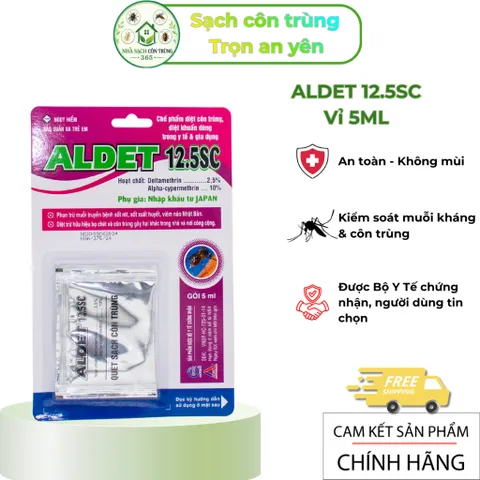 Aldet 12.5sc Vỉ 5ml – Thuốc muỗi 2 thành phần kiểm soát muỗi, sâu cuốn chiếu, côn trùng không mùi