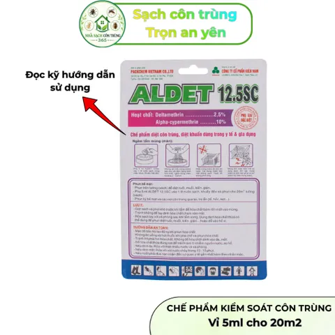 Aldet 12.5sc Vỉ 5ml – Thuốc muỗi 2 thành phần kiểm soát muỗi, sâu cuốn chiếu, côn trùng không mùi