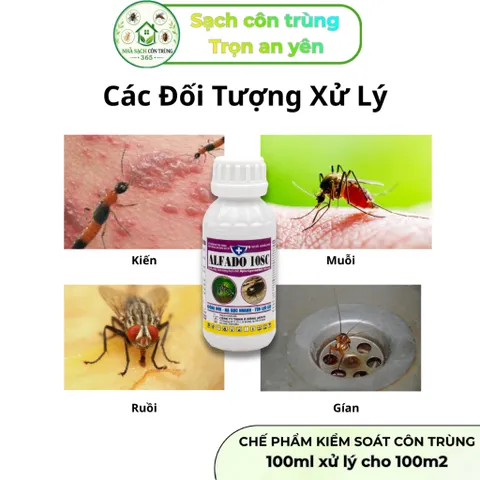 Alfado 10sc 100ml không mùi, Chế phẩm hỗ trợ kiểm soát muỗi, kiến ba khoang, côn trùng tồn lưu lâu