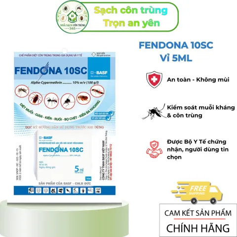 Fendona 10sc không mùi – Giải pháp hỗ trợ kiểm soát muỗi, kiến, gián,...vỉ 5ml cho 20m2, tồn lưu tốt