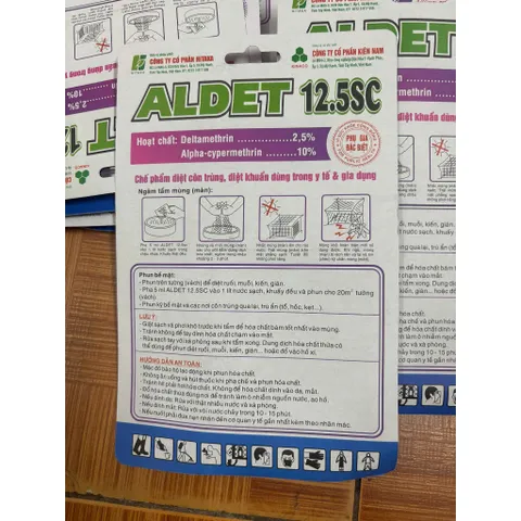 Aldet 12.5sc Vỉ 5ml – Thuốc muỗi 2 thành phần kiểm soát muỗi, sâu cuốn chiếu, côn trùng không mùi