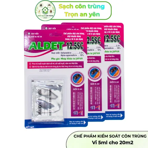 Aldet 12.5sc Vỉ 5ml – Thuốc muỗi 2 thành phần kiểm soát muỗi, sâu cuốn chiếu, côn trùng không mùi