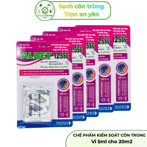 Aldet 12.5sc Vỉ 5ml – Thuốc muỗi 2 thành phần kiểm soát muỗi, sâu cuốn chiếu, côn trùng không mùi