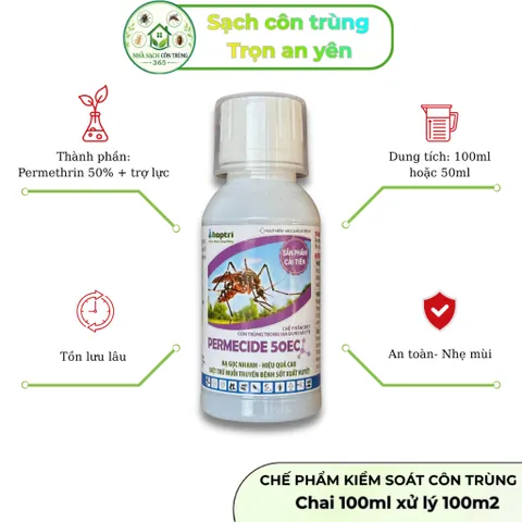 Permecide 50ec cải tiến – Kiểm soát muỗi, bọ đậu đen, côn trùng cho tồn lưu lâu, 50ml hoặc 100ml