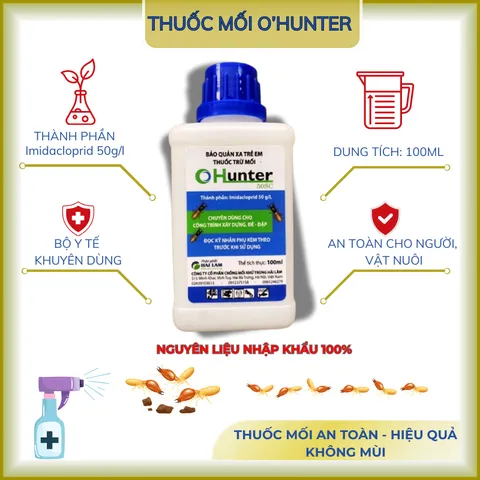 Thuốc trừ mối Hunter 500sc Phòng trừ mối hiệu quả cao, diệt mối không mùi sinh học, diệt mối chúa tận gốc chính hãng
