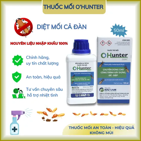 Thuốc trừ mối Hunter 500sc Phòng trừ mối hiệu quả cao, diệt mối không mùi sinh học, diệt mối chúa tận gốc chính hãng