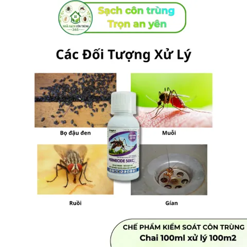 Permecide 50ec cải tiến – Kiểm soát muỗi, bọ đậu đen, côn trùng cho tồn lưu lâu, 50ml hoặc 100ml