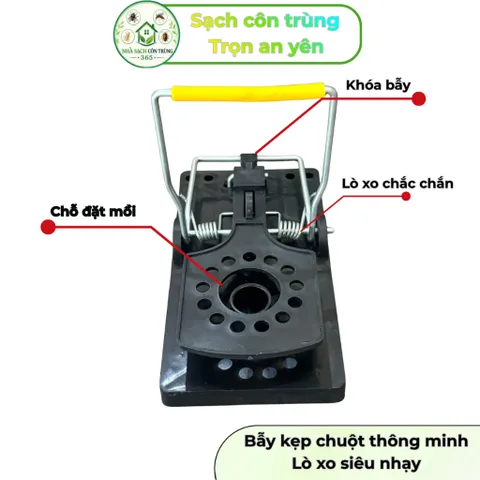 Bẫy kẹp lò xo siêu nhạy bằng nhựa ABS cao cấp - Dễ sử dụng, tái sử dụng nhiều lần