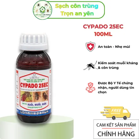 Cypado 25ec 100ml – Chế phẩm hỗ trợ kiểm soát muỗi & côn trùng với 25% Cypermẹthrin hạ gục nhanh
