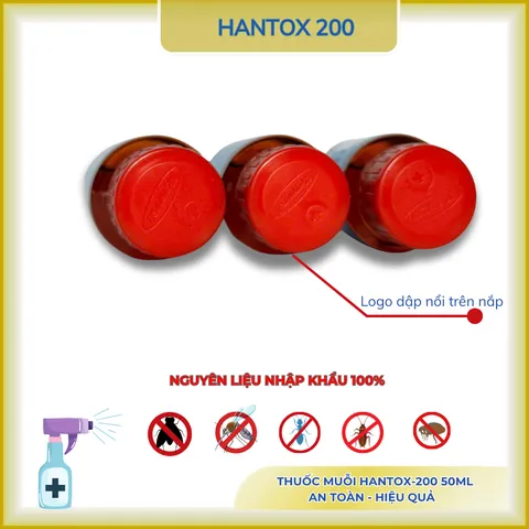 (combo 50)Hantox-200 lọ 50ml – Xử lý bọ chét, mòng gà, mạt gà, ve rận chó mèo & gia cầm