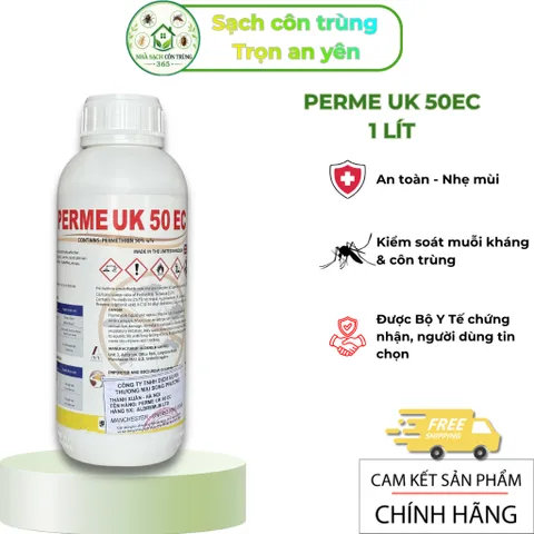 Perme UK 50ec chế phẩm kiểm soát và xử lý muỗi, côn trùng, nhập khẩu Anh Quốc, chai 1 lít