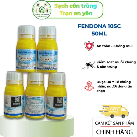 10 chai Fendona 10sc 50ml không mùi, kiểm soát muỗi, côn trùng tồn lưu tốt, sản phẩm của Basf