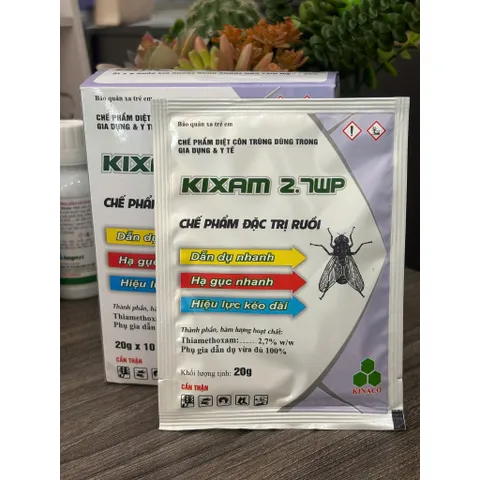Kixam 2.7wp gói 20g – Chế phẩm hỗ trợ kiểm soát ruồi & nhặng trong khu vực sinh hoạt, hạ gục nhanh