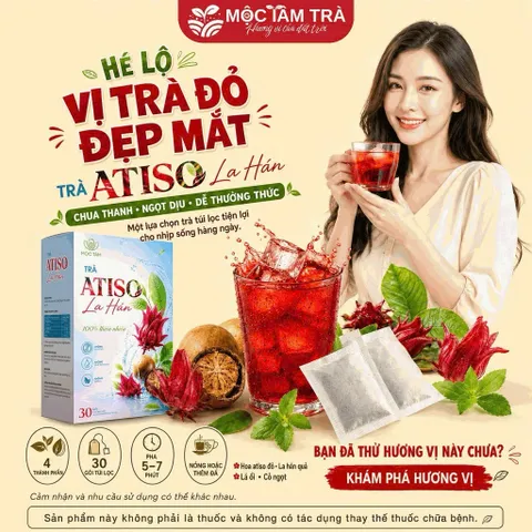 combo 2 Trà Atiso Đỏ La Hán Mộc Tâm Túi Lọc 30 Gói x 3g – Vị Chua Thanh, Ngọt Dịu, Pha Nóng Hoặc Thêm Đá