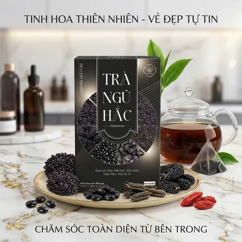 Trà Ngũ Hắc Premium - Trà Túi Lọc Gạo Lứt Đen Mè Đen Đậu Đen Dâu Tằm Hắc Kỷ Tử 100g