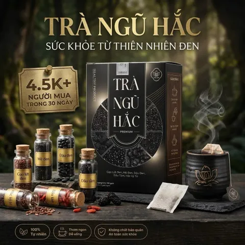 combo 3Trà Ngũ Hắc Premium - Trà Túi Lọc Gạo Lứt Đen Mè Đen Đậu Đen Dâu Tằm Hắc Kỷ Tử 100g