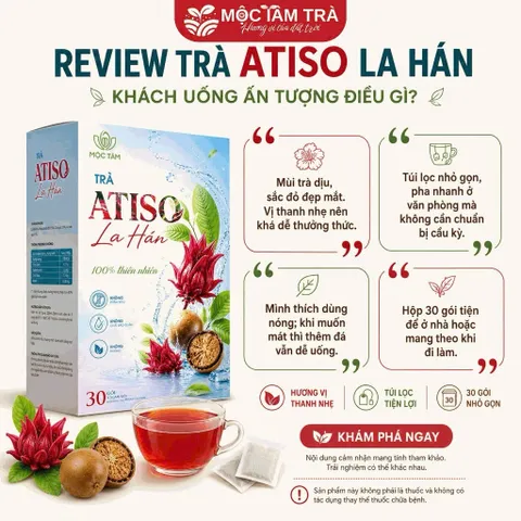 combo 2 Trà Atiso Đỏ La Hán Mộc Tâm Túi Lọc 30 Gói x 3g – Vị Chua Thanh, Ngọt Dịu, Pha Nóng Hoặc Thêm Đá