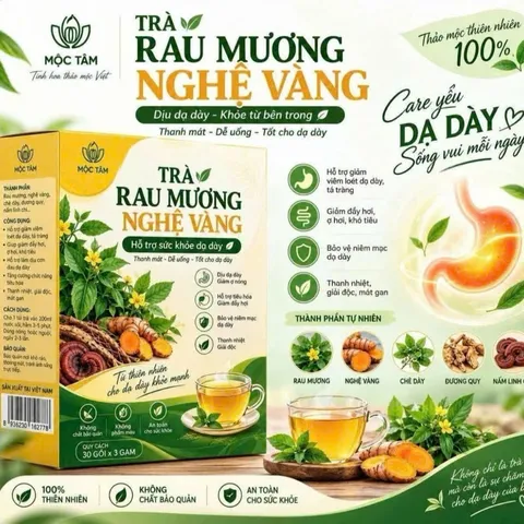 combo 3 Trà Cây Rau Mương Nghệ Vàng Mộc Tâm ( Hộp 30 Gói ) - Hỗ Trợ Các Vấn Đề Dạ Dày, Trào Ngược, HP, Ợ Hơi, Ợ Chua, Đạ 847864