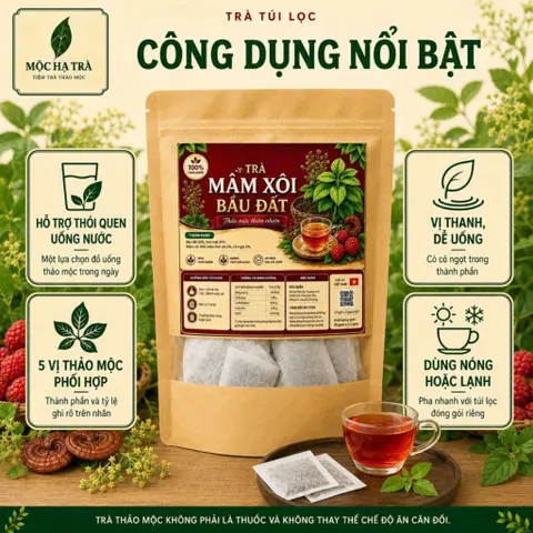 COOMBO 2 Trà Mâm Xôi Bầu Đất 100% Thiên Nhiên Giảm Mệt Mỏi Thư Giãn Túi 30 Túi Lọc x 3g Thích Hợp Uống Mỗi Ngày Tạo Thói 847869